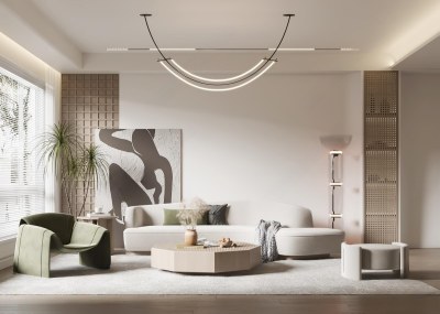 现代客厅3D模型下载